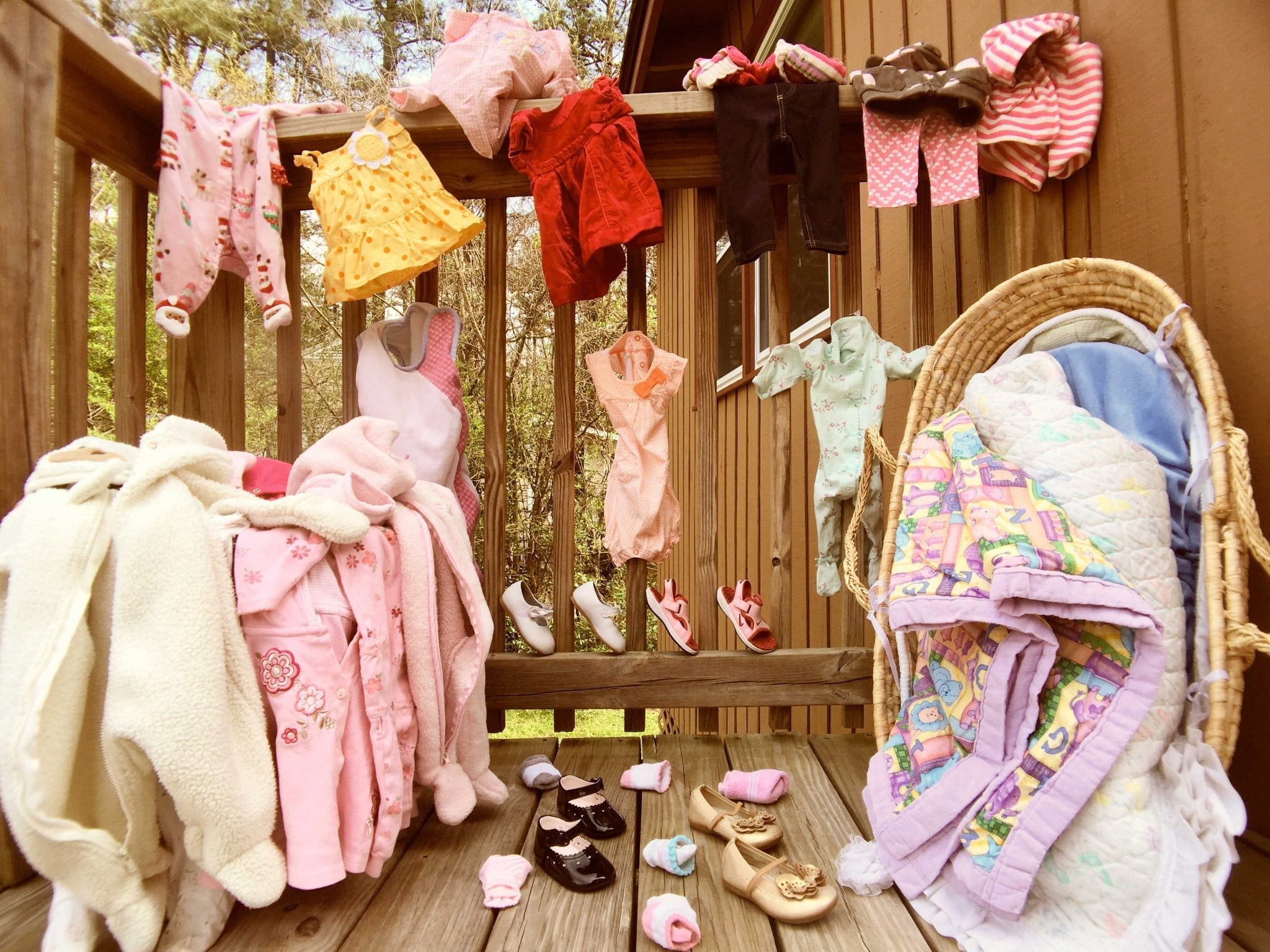 Secondhand Bassinet, Blankets, Summer & Winter Clothes, Pyjamas, Shoes and Socks -- and so many more not pictured!