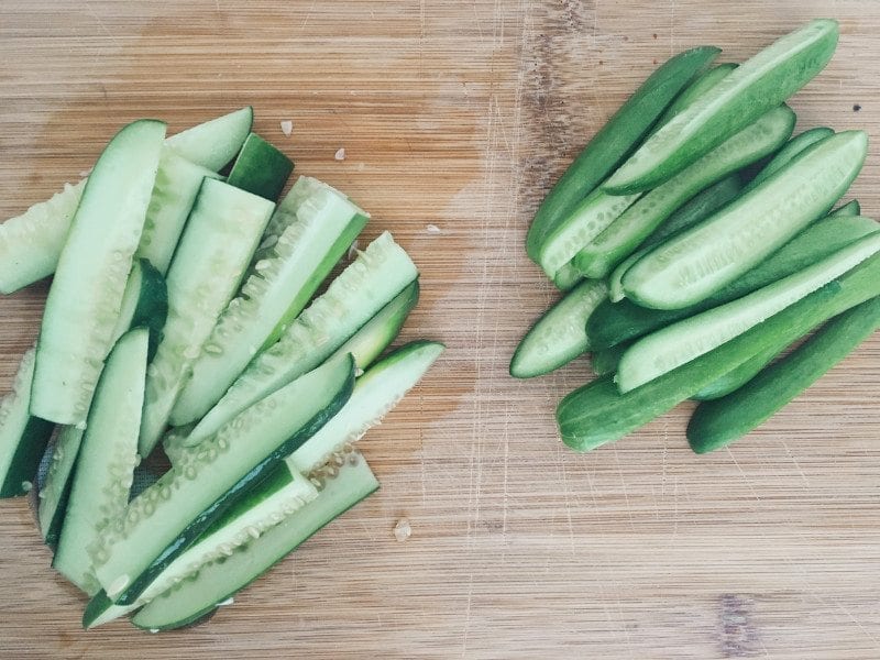  lengthwise cucumbers