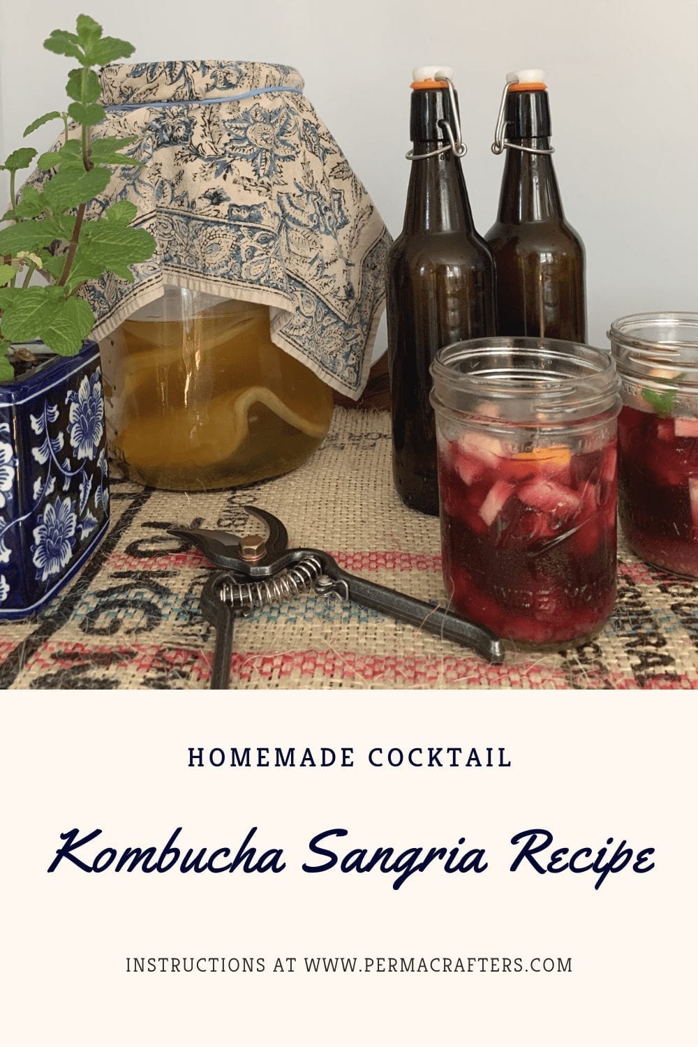 Kombucha Sangria Recipe | Homemade Cocktail Pinterest