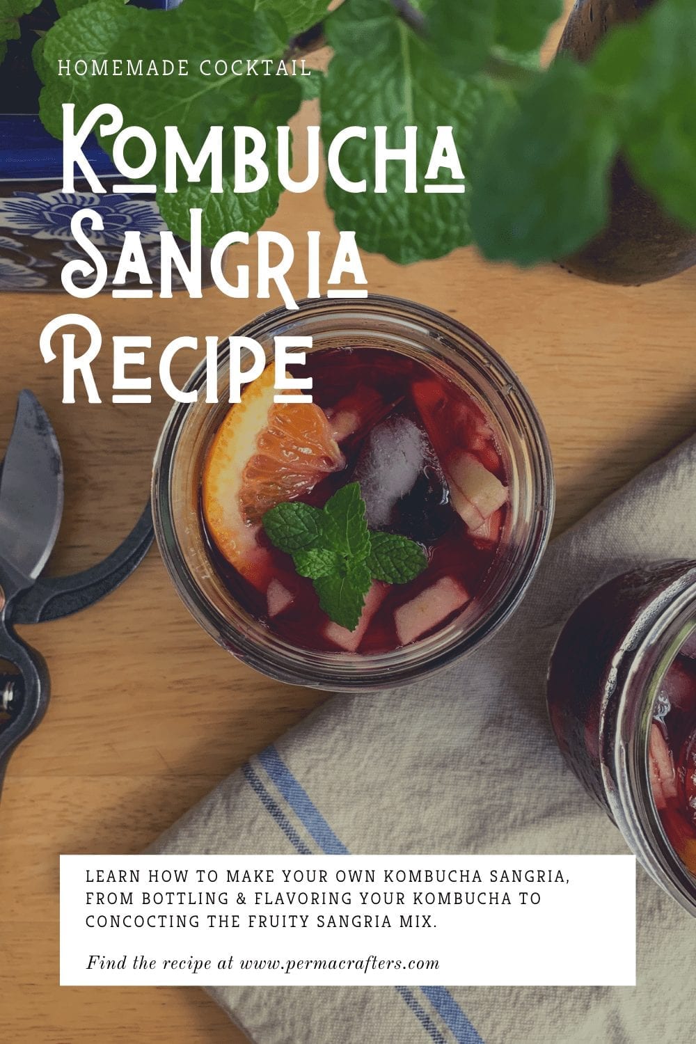 Kombucha Sangria Recipe | Homemade Cocktail Pinterest